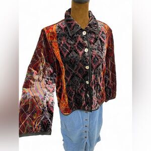 Whimsigoth Fairy Velvet Bohemian Button Up Fall Autumn Witchy Boho Jacket